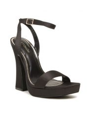 DeeZee Sandały LS5878-01 Czarny. Czarne sandały DeeZee, bez wzorów, z materiału, bez obcasa, na słupku, bez zapięcia. Za 179.99 zł.