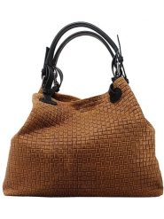 ORE10 Skórzana torebka w kolorze jasnobrązowym - 34 x 29 x 18 cm rozmiar: onesize. Brązowe torby na ramię ORE10, bez wzorów, z materiału, przez ramię, bez dodatków. Za 288.45 zł.