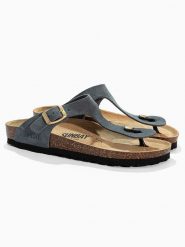 Sunbay Skórzane japonki "Camelia" w kolorze szarym rozmiar: 36. Szare klapki Sunbay, bez wzorów, ze skóry, z otwartym noskiem, bez obcasa. Za 138.95 zł.