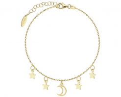 Bransoletka srebrna - gwiazdy, Księżyc. Szare bransoletki Apart, pozłacane. Za 199.00 zł.