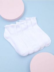 Skarpetki 5 pack - kremowy. Białe skarpety Sinsay, bez wzorów. W wyprzedaży za 9.99 zł.