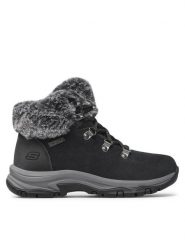Skechers Botki Falls Finest 167178/BLK Czarny. Czarne botki Skechers, bez wzorów, ze skóry, bez obcasa, na płaskiej podeszwie, bez zapięcia. Za 479.99 zł.