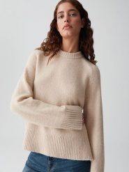 OPUS Sweter w kolorze beżowym rozmiar: 38. Brązowe swetry Opus, bez wzorów, z wełny, bez ramiączek. Za 165.99 zł.