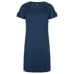 Sukienka LOAP Nebraska niebieska S. Niebieskie sukienki ZOGGIE, na co dzień, na lato, s, bez wzorów, z wiskozy, sportowe, bez kołnierzyka, bez ramiączek, sportowe. Za 198.99 zł.