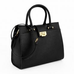 Torebka damska kuferek F31 ALESSIA czarny. Czarne torby na ramię bez wzorów, eleganckie, na ramię, bez dodatków. Za 79.00 zł.