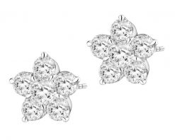 Kolczyki z białego złota z brylantami laboratoryjnymi - kwiaty - 0,96 ct - próba 585. Białe kolczyki Apart, z brylantem, złote. Za 4,990.00 zł.