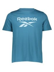 Reebok Koszulka w kolorze niebieskim rozmiar: M. Niebieskie bluzki Reebok, m, bez wzorów, bez kołnierzyka, bez ramiączek. Za 43.99 zł.