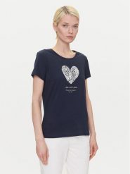 Mustang T-Shirt Alma 1016156 Granatowy Regular Fit. Niebieskie t-shirty Mustang, m, bez wzorów, z bawełny, bez kołnierzyka, bez ramiączek. Za 59.99 zł.