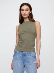 GAP Top w kolorze khaki rozmiar: XL. Brązowe topy GAP, xl, bez wzorów, z bawełny, bez kołnierzyka, bez ramiączek. Za 32.98 zł.