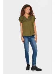 SAINT TROPEZ Bluzka w kolorze oliwkowym rozmiar: XXL. Brązowe bluzki Saint Tropez, xxl, bez wzorów, bez kołnierzyka, bez ramiączek. Za 61.60 zł.