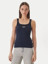 Guess Jeans Top W6GPZ2 KA0H1 Granatowy Slim Fit. Niebieskie topy Guess Jeans, l, z aplikacjami, z bawełny, bez kołnierzyka, bez ramiączek. Za 139.99 zł.