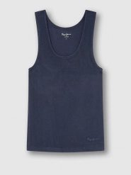 Pepe Jeans Top w kolorze granatowym rozmiar: XL. Niebieskie topy Pepe Jeans, xl, bez wzorów, z jeansu, bez kołnierzyka, bez ramiączek. Za 96.83 zł.