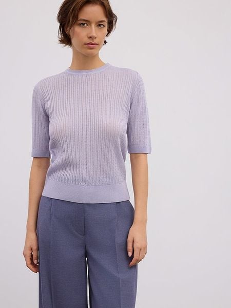 BGN Sweter w kolorze lawendowym rozmiar: 36. Różowe swetry BGN, bez wzorów, ze splotem, bez ramiączek. Za 100.52 zł.