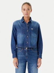 Guess Jeans Koszula jeansowa W5YH0D D5M8A Granatowy Regular Fit. Niebieskie koszule Guess Jeans, m, z aplikacjami, z bawełny, bez kołnierzyka, bez ramiączek. Za 349.99 zł.