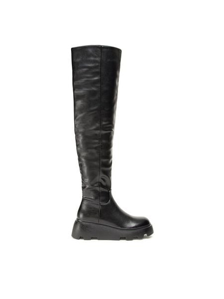 Jenny Fairy Muszkieterki HX85310-2 Czarny. Czarne kozaki Jenny Fairy, ze skóry, bez obcasa, na płaskiej podeszwie, bez zapięcia. Za 207.99 zł.