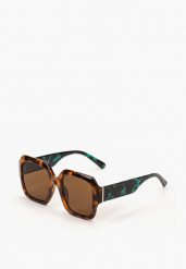 Brązowo-Niebieskie Kwadratowe Okulary Przeciwsłoneczne z Szerokimi Zausznikami Alectanha. Brązowe okulary przeciwsłoneczne Renee, bez wzorów. Za 24.99 zł.