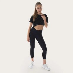 Damskie legginsy z dzianiny Snap Climbing. Czarne legginsy SNAP CLIMBING, m, bez wzorów, z dzianiny. Za 312.50 zł.