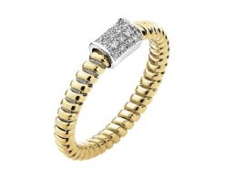 Pierścionek z żółtego złota z brylantami - 0,13 ct - próba 750. Żółte pierścionki Apart, z brylantem, złote. Za 5,090.00 zł.