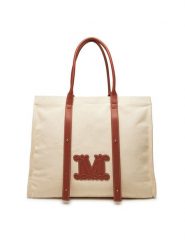 Max Mara Beachwear Torebka 2516511059650 Beżowy. Brązowe shopper Max Mara Beachwear, bez wzorów, z materiału, bez dodatków. Za 639.99 zł.