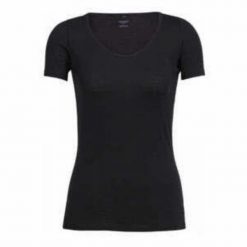 Koszulka damska Icebreaker Siren SS Sweetheart T-Shirt. Czarne t-shirty Icebreaker, l, bez wzorów, bez kołnierzyka, bez ramiączek. Za 293.75 zł.