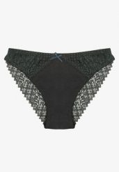 Ciemnozielone Bawełniane Majtki Typu Figi z Koronką Arivass. Zielone figi Born2be, l, bez wzorów, z bawełny. Za 4.99 zł.