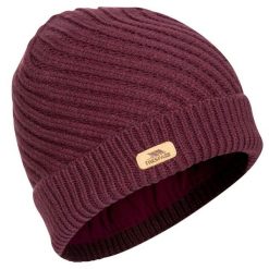 Damska Czapka Z Dzianiny Twisted Knitted Beanie. Fioletowe czapki Trespass, z aplikacjami, z dzianiny. Za 57.99 zł.