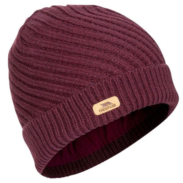 Damska Czapka Z Dzianiny Twisted Knitted Beanie. Fioletowe czapki Trespass, z aplikacjami, z dzianiny. Za 64.99 zł.