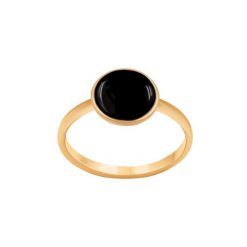Pierścionek ze złota próby 585 z medalikiem z czarnym onyksem. Czarne pierścionki Lilou, z onyksem, złote. Za 1,298.00 zł.