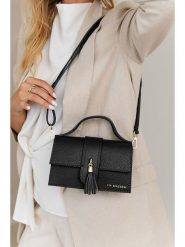 Lia Biassoni Skórzana torebka w kolorze czarnym - 20 x 13 x 6 cm rozmiar: onesize. Czarne torby na ramię Lia Biassoni, z aplikacjami, z materiału, przez ramię, bez dodatków. Za 217.99 zł.