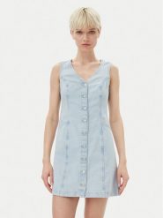 Levi's® Sukienka jeansowa Vianna Vest 001WL-0000 Błękitny Regular Fit. Niebieskie sukienki m, bez wzorów, z bawełny, bez kołnierzyka, bez ramiączek. Za 219.99 zł.