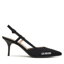 Szpilki LOVE MOSCHINO. Czarne szpilki Love Moschino, bez wzorów, bez obcasa, na szpilce, bez zapięcia. Za 669.99 zł.