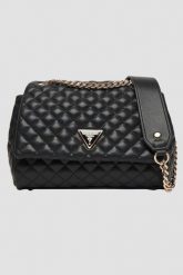 GUESS Czarna kopertówka damska Everlee Convertible. Czarne kopertówki Guess, z aplikacjami, ze skóry ekologicznej, bez dodatków. W wyprzedaży za 503.99 zł.