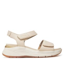 Sandały Tamaris. Brązowe sandały Tamaris, bez wzorów, bez obcasa, na koturnie, bez zapięcia. Za 399.99 zł.