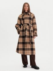 Tommy Hilfiger Płaszcz wełniany WW0WW46870 Beżowy Relaxed Fit. Brązowe płaszcze TOMMY HILFIGER, na zimę, m, bez wzorów, z wełny, bez kaptura. Za 2,589.00 zł.