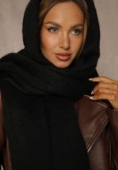 Czarny Szalik Ozdobiony Frędzlami Owedela. Czarne szaliki Renee, bez wzorów, z jeansu, street. Za 39.99 zł.