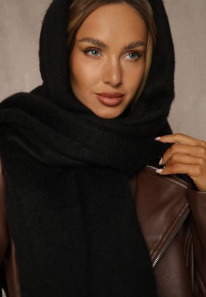 Czarny Szalik Ozdobiony Frędzlami Owedela. Czarne szaliki Renee, bez wzorów, z jeansu, street. Za 39.99 zł.