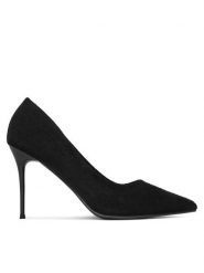 DeeZee Szpilki KX2306213 Czarny. Czarne szpilki DeeZee, bez wzorów, ze skóry, bez obcasa, na szpilce, bez zapięcia. Za 229.99 zł.