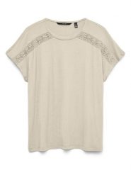 Vero Moda Bluzka w kolorze beżowym rozmiar: S. Brązowe bluzki Vero Moda, s, bez wzorów, z wiskozy, klasyczne, bez kołnierzyka, bez ramiączek. Za 48.05 zł.
