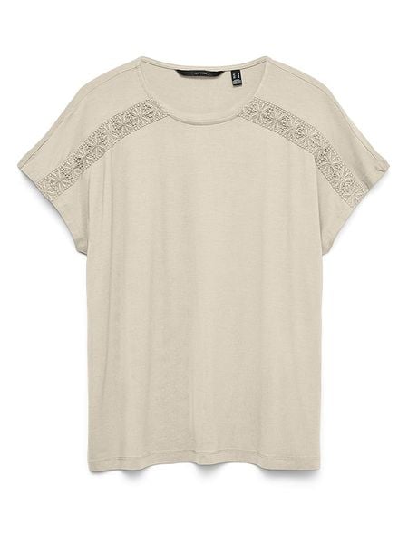 Vero Moda Bluzka w kolorze beżowym rozmiar: M. Brązowe bluzki Vero Moda, m, bez wzorów, z wiskozy, klasyczne, bez kołnierzyka, bez ramiączek. Za 80.14 zł.