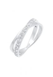 Elli Damski zawijany elegancki z kryształami w srebrze próby 925 Sterling Silver Pierścionki 1 ct. Szare pierścionki Elli, srebrne. Za 303.99 zł.