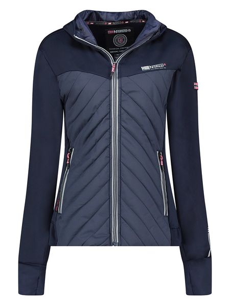 Geographical Norway Kurtka softshellowa w kolorze granatowym rozmiar: L. Niebieskie kurtki sportowe Geographical Norway, l, bez wzorów, bez kaptura, outdoorowe. Za 148.61 zł.