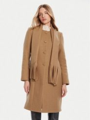 Rinascimento Płaszcz wełniany CFC0125616003 Beżowy Regular Fit. Brązowe płaszcze Rinascimento, na zimę, s, bez wzorów, z syntetyku, bez kaptura. Za 1,059.00 zł.