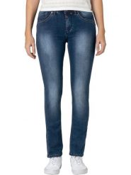 Timezone Dżinsy "Tahila" - Slim fit - w kolorze granatowym rozmiar: W32/L34. Niebieskie jeansy Timezone, l, z aplikacjami. Za 101.23 zł.
