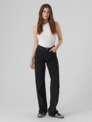 Vero Moda Dżinsy - Comfort fit - w kolorze czarnym rozmiar: W30/L32. Czarne jeansy Vero Moda, l, z aplikacjami, z podwyższonym stanem. Za 123.25 zł.