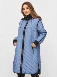 TicketWOMAN Płaszcz przejściowy "Julie" w kolorze błękitnym rozmiar: 38. Niebieskie płaszcze TicketWOMAN, bez wzorów, bez kaptura. Za 260.99 zł.