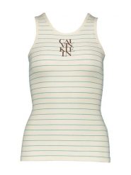 Calvin Klein Top w kolorze błękitno-beżowym rozmiar: S. Brązowe topy Calvin Klein, s, bez wzorów, bez kołnierzyka, bez ramiączek. Za 104.99 zł.