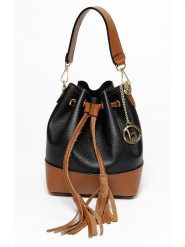 Lia Biassoni Skórzana torebka "Torbido" w kolorze czarno-jasnobrązowym - 19 x 22 x 12 cm rozmiar: onesize. Brązowe torby na ramię Lia Biassoni, bez wzorów, z materiału, przez ramię, bez dodatków. Za 260.99 zł.