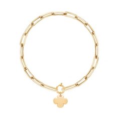 Bransoletka Łańcuch No.7 z koniczyną pozłacana. Żółte bransoletki Lilou, pozłacane. Za 263.00 zł.