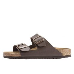 Klapki damskie Birkenstock Arizona BF. Szare klapki Birkenstock, bez wzorów, z materiału, bez obcasa. Za 584.00 zł.