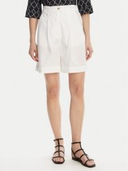Max Mara Beachwear Bermudy Sultano 2516141019 Biały Relaxed Fit. Białe szorty Max Mara Beachwear, bez wzorów, z bawełny. Za 529.99 zł.